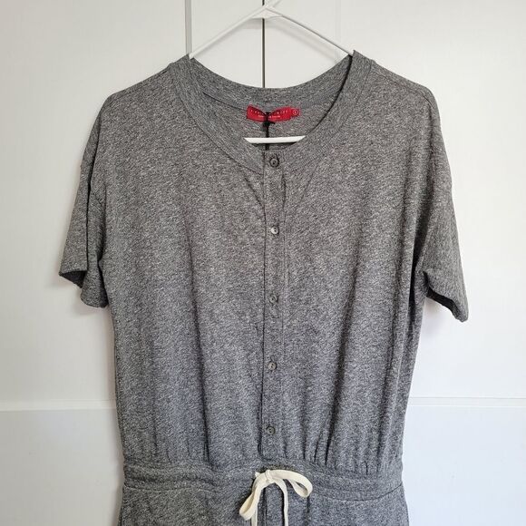 n:philanthropy Finn button romper in heather gray - Picture 6 of 9